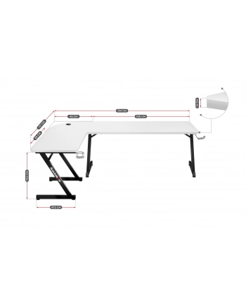 Biurko gamingowe Huzaro Hero 70 White nr 2