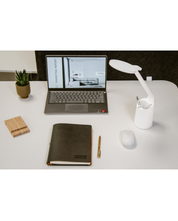 Nowoczesna lampka na biurko LED Activejet FUTURE biała z wbudowaną baterią akumulatorem wielokczerwonynego ładowania