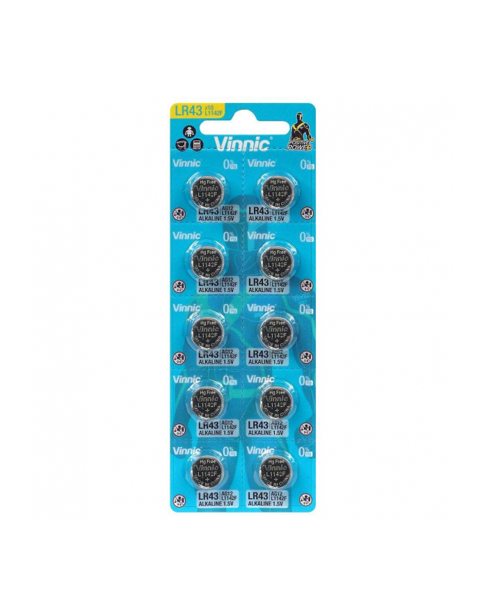 VINNIC BATERIE ALKALICZNE GUZIKOWE MINI G12/AG12/LR43 BLISTER 10 SZTUK L1142F główny