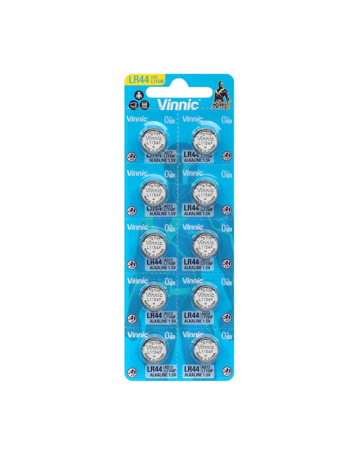 VINNIC BATERIE ALKALICZNE GUZIKOWE MINI G13/AG13/LR44 BLISTER 10 SZTUK L1154F główny