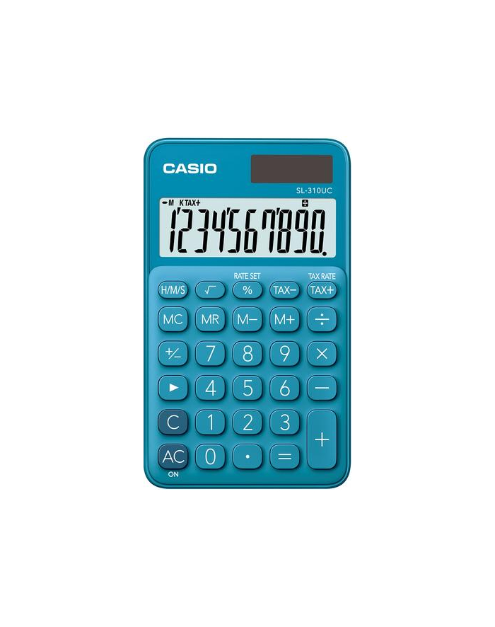 KALKULATOR KIESZONKOWY CASIO SL-310UC-BU NIEBIESKI  10 CYFROWY WYŚWIETLACZ główny