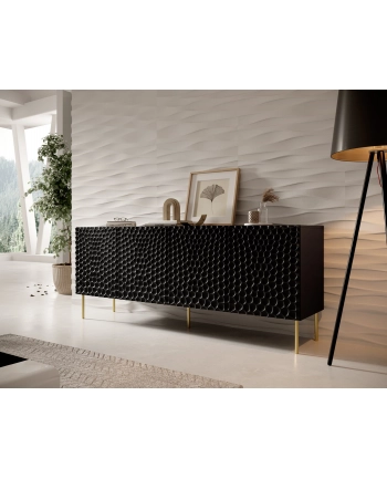 cama meble Komoda HOLE 190x40 5xH74 5 czarny mat nr 1
