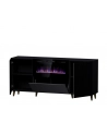 cama meble Komoda PAFOS z kominkiem elektrycznym 180x42x82 czarny mat - nr 2