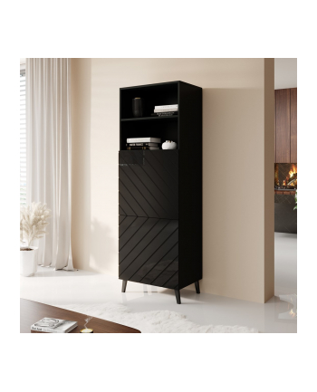 cama meble Witryna ABETO 60x40xH176 5 czarny/czarny połysk nr 2