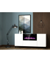 cama meble Komoda PAFOS z kominkiem elektrycznym 180x42x82 biały mat - nr 7