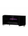 cama meble Komoda PAFOS z kominkiem elektrycznym 180x42x82 czarny mat - nr 2
