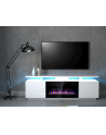 cama meble Szafka RTV EVA z kominkiem elektrycznym 180x40x52 biały/biały połysk - nr 4