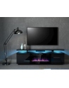 cama meble Szafka RTV EVA z kominkiem elektrycznym 180x40x52 czarny/czarny połysk - nr 2