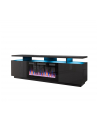 cama meble Szafka RTV EVA z kominkiem elektrycznym 180x40x52 grafit/grafit połysk - nr 14