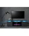 cama meble Szafka RTV EVA z kominkiem elektrycznym 180x40x52 grafit/grafit połysk - nr 4