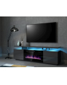 cama meble Szafka RTV EVA z kominkiem elektrycznym 180x40x52 grafit/grafit połysk - nr 5