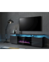 cama meble Szafka RTV EVA z kominkiem elektrycznym 180x40x52 grafit/grafit połysk - nr 6