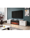 cama meble Szafka RTV ROVA z kominkiem elektrycznym 190x37x48 biały/biały połysk - nr 3