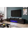 cama meble Szafka RTV ROVA z kominkiem elektrycznym 190x37x48 czarny/czarny połysk - nr 3