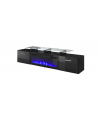 cama meble Szafka RTV ROVA z kominkiem elektrycznym 190x37x48 czarny/czarny połysk - nr 5