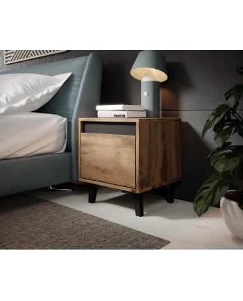 cama meble Szafka nocna NORD 2szt 40x38xH45 dąb wotan/antracyt nr 2