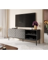 cama meble Szafka RTV ABETO na czarnym stelażu ze stali 150x42x60 grafit/grafit połysk - nr 3