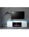 cama meble Szafka RTV EVA z kominkiem elektrycznym 180x40x52 biały/biały połysk - nr 13