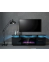 cama meble Szafka RTV EVA z kominkiem elektrycznym 180x40x52 czarny/czarny połysk - nr 16