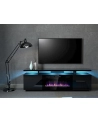 cama meble Szafka RTV EVA z kominkiem elektrycznym 180x40x52 czarny/czarny połysk - nr 2