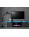cama meble Szafka RTV EVA z kominkiem elektrycznym 180x40x52 grafit/grafit połysk - nr 3
