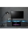 cama meble Szafka RTV EVA z kominkiem elektrycznym 180x40x52 grafit/grafit połysk - nr 4