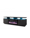cama meble Szafka RTV EVA z kominkiem elektrycznym 180x40x52 grafit/grafit połysk - nr 8