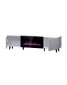 cama meble Szafka RTV PAFOS EF z kominkiem elektrycznym 180x42x49 biały mat - nr 2