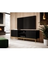 cama meble Szafka RTV PAFOS na złotym stelażu ze stali 150x40x60 czarny mat - nr 4
