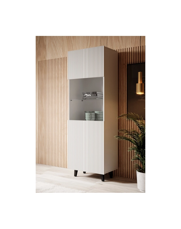 cama meble Witryna PAFOS 60x40x182 biały mat główny