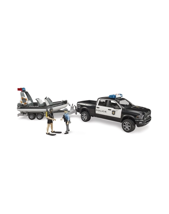 ata Dodge RAM 2500 Policujny Pikap z łodzią na lawecie i modułami 02507 główny