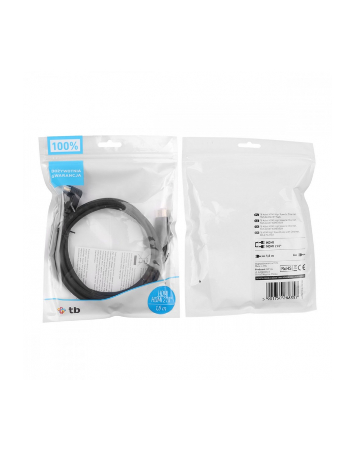 tb Kabel HDMI v 2.0 pozłacany 1.8 m kątowy główny