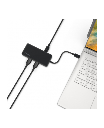 belkin Podróżna stacja dokująca USB C 5-w-1, obsługa jednego wyświetlacza do 4K, HDMI, USB-C USB-A GbE Chromebook/PC/Mac