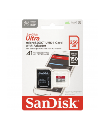 sandisk Ultra microSDXC 256GB 150MB/s A1 + Adapter SD nr 2