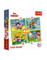 Puzzle 4w1 12,15,20,24el Wśród przyjaciół. Myszka Miki. Mickey Mouse Funhouse 34616 Trefl - nr 1