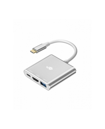 tb Adapter USB C 3w1 - HDMI, USB, PD srebrny