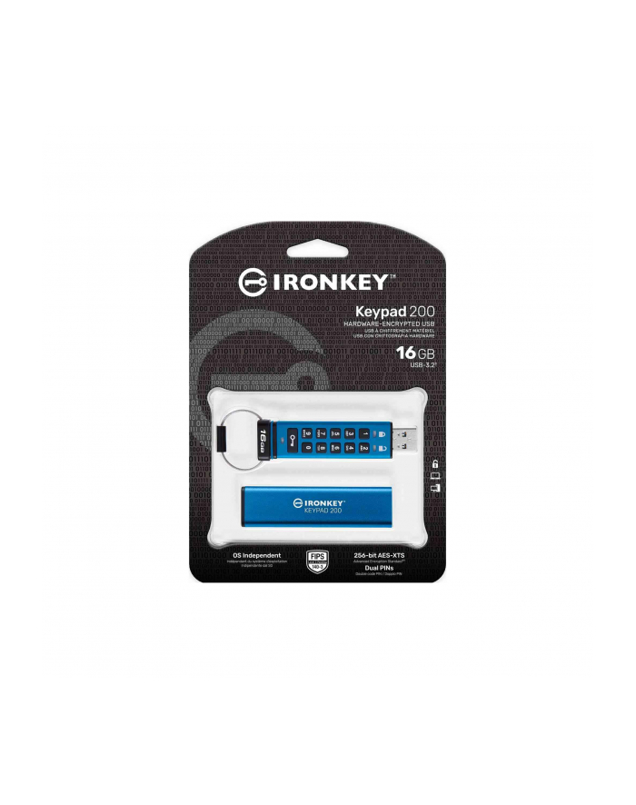 kingston Pendrive 16GB IronKey Keypad 200 FIPS140-3 Lvl3 AES-256 główny