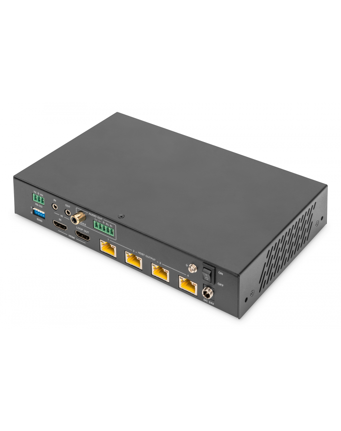 DIGITUS HDBaseT HDMI Extender Splitter Set 150m 1x4 EDID 4K/60Hz HDCP 2.2 HDR POC HDMI 2.0 główny