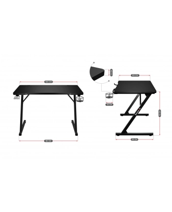 Biurko gamingowe Huzaro Hero 18 Black nr 1