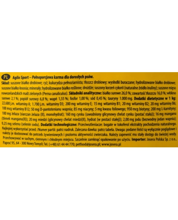 Josera JosiDog Agilo Sport karma sucha dla psa 15kg nr 1