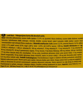Josera JosiDog Lamb Basic karma sucha dla psów 15kg nr 1