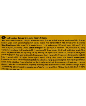 Josera JosiDog Adult Sensitive sucha dla psów 15kg nr 1