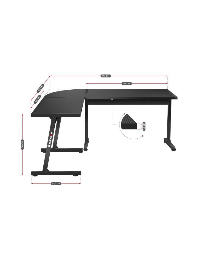 Biurko gamingowe Huzaro Hero 60 Black główny