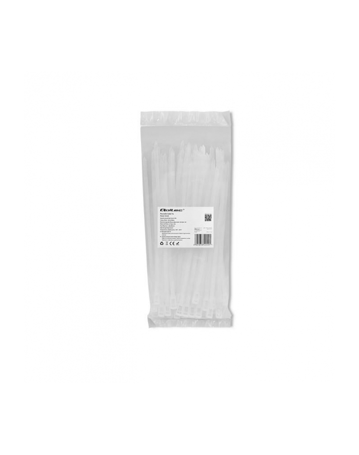 QOLTEC 52240 Opaski zaciskowe wielorazowe trytytki 4.8x200mm Nylon UV Białe główny