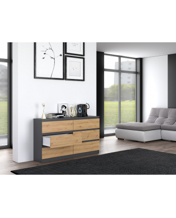 top e shop Komoda M6 140 138x40xH77 antracyt/artisan nr 1