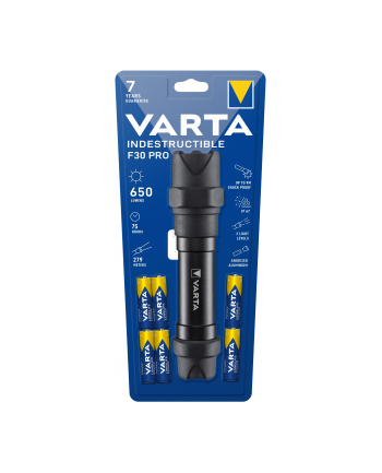 Varta Indestructible F30 Pro, Flashlight (Kolor: CZARNY)