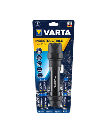 Varta Indestructible F30 Pro, Flashlight (Kolor: CZARNY)