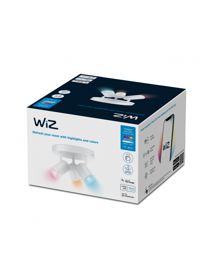 WiZ IMAGEO 3x adjustable spot round plate, LED light (Kolor: BIAŁY) główny