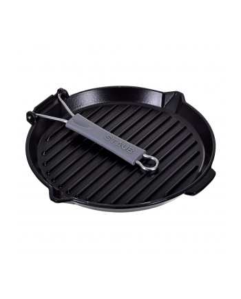 zwilling Okrągła patelnia żeliwna grillowa STAUB 40509-426-0 - czarna 27 cm