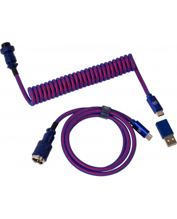 Keychron Premium Coiled Aviator Cable (purple, 1.08 m, straight plug)